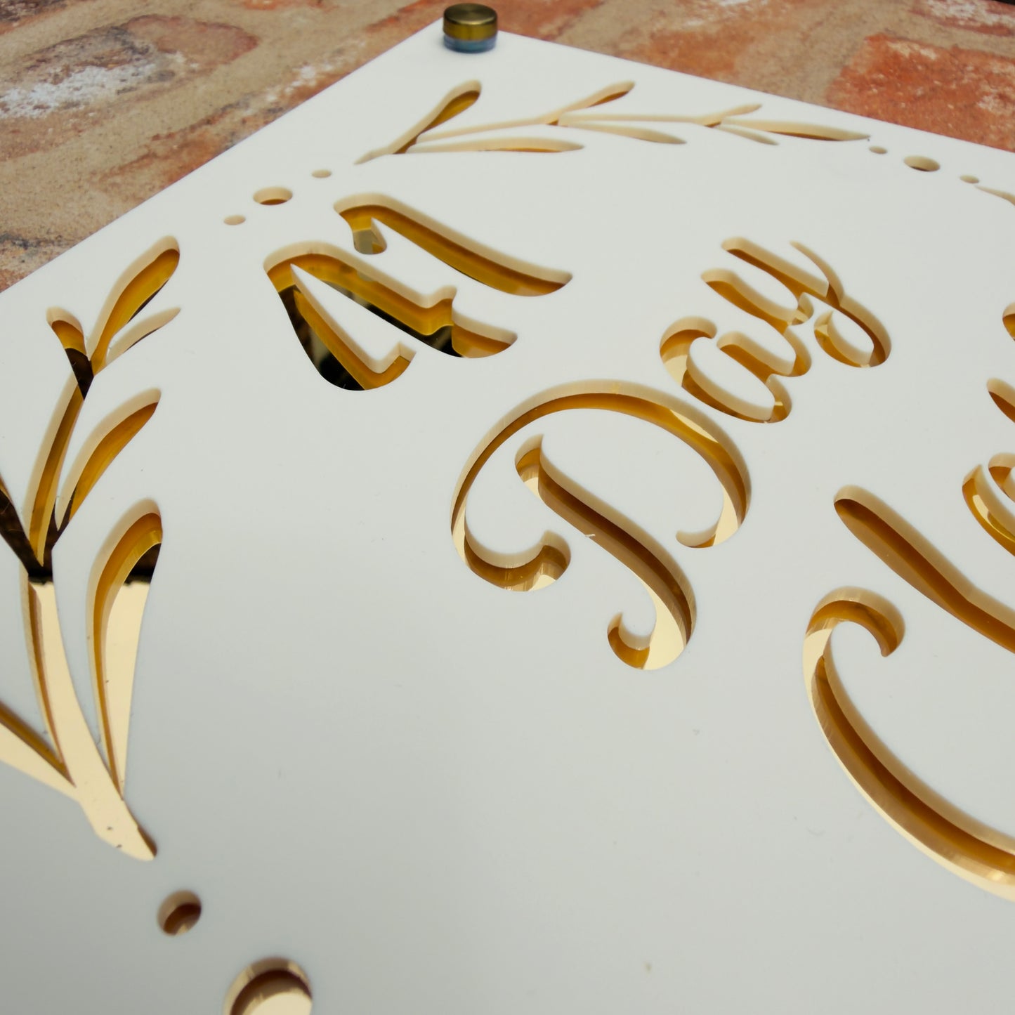 Doodle Laurel wreath House Sign, custom address plaque