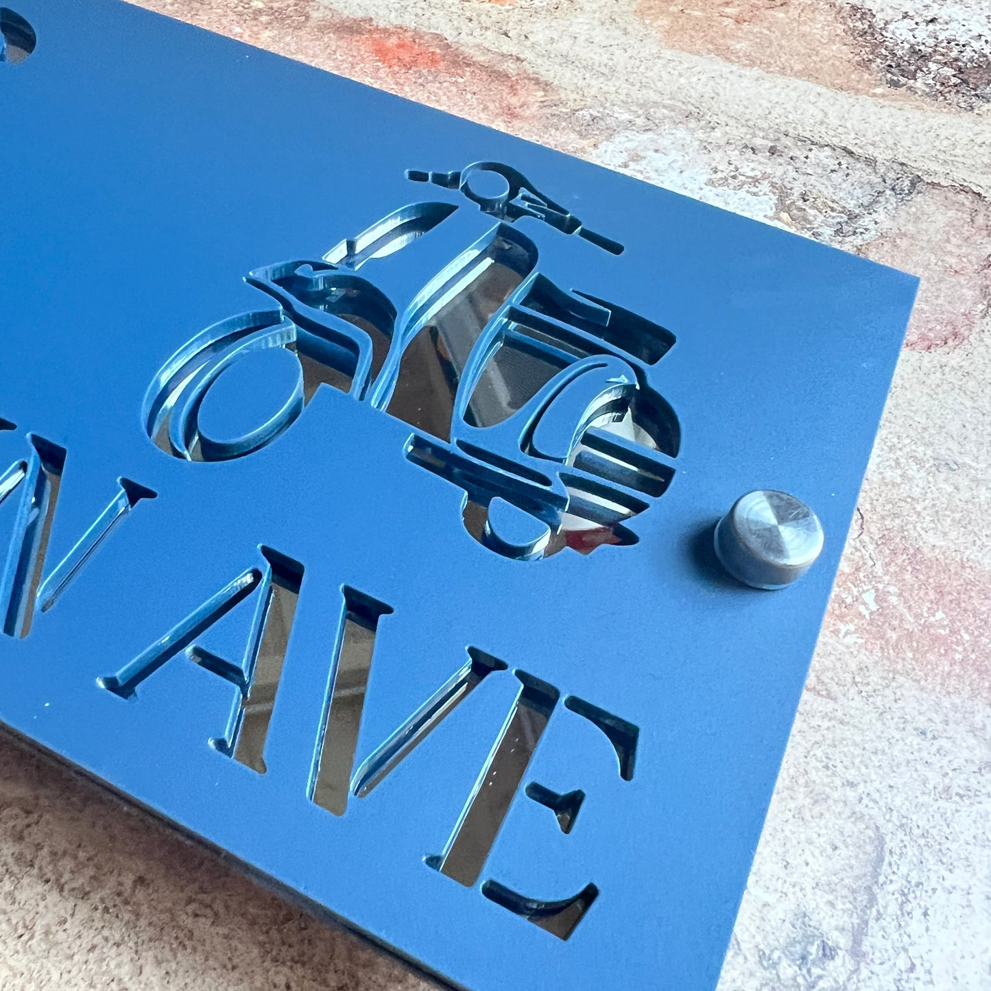 Scooter House Sign, custom address plaque