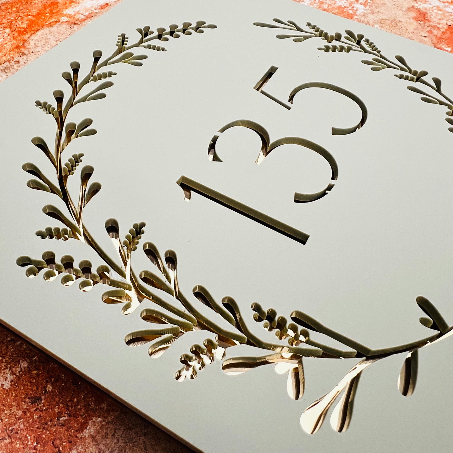 Laurel Wreath House Sign, custom address plaque