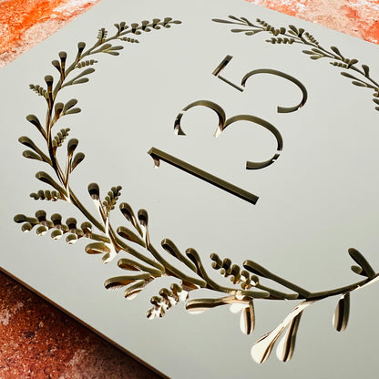 Laurel Wreath House Sign, custom address plaque