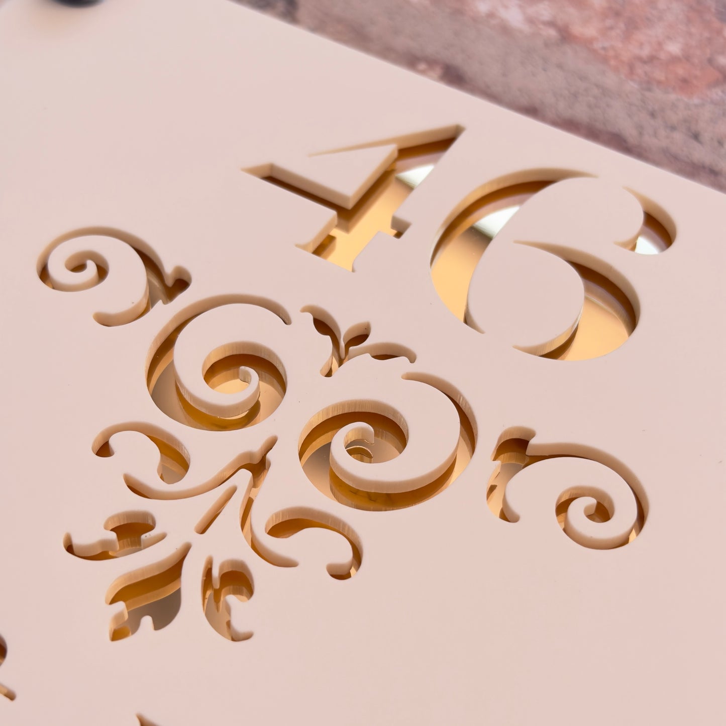 Baroque Single Border House Sign, custom address plaque