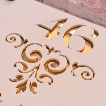 Baroque Single Border House Sign, custom address plaque
