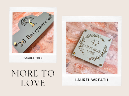 Rose House Sign, custom address plaque