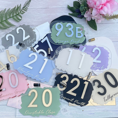 Powder Blue House Sign, custom address plaque