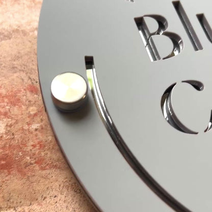 Round Bluebell House Sign, custom address plaque