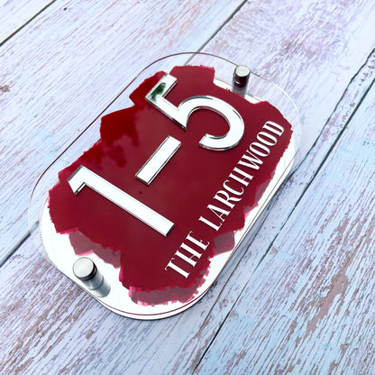 Red House Sign, custom address plaque