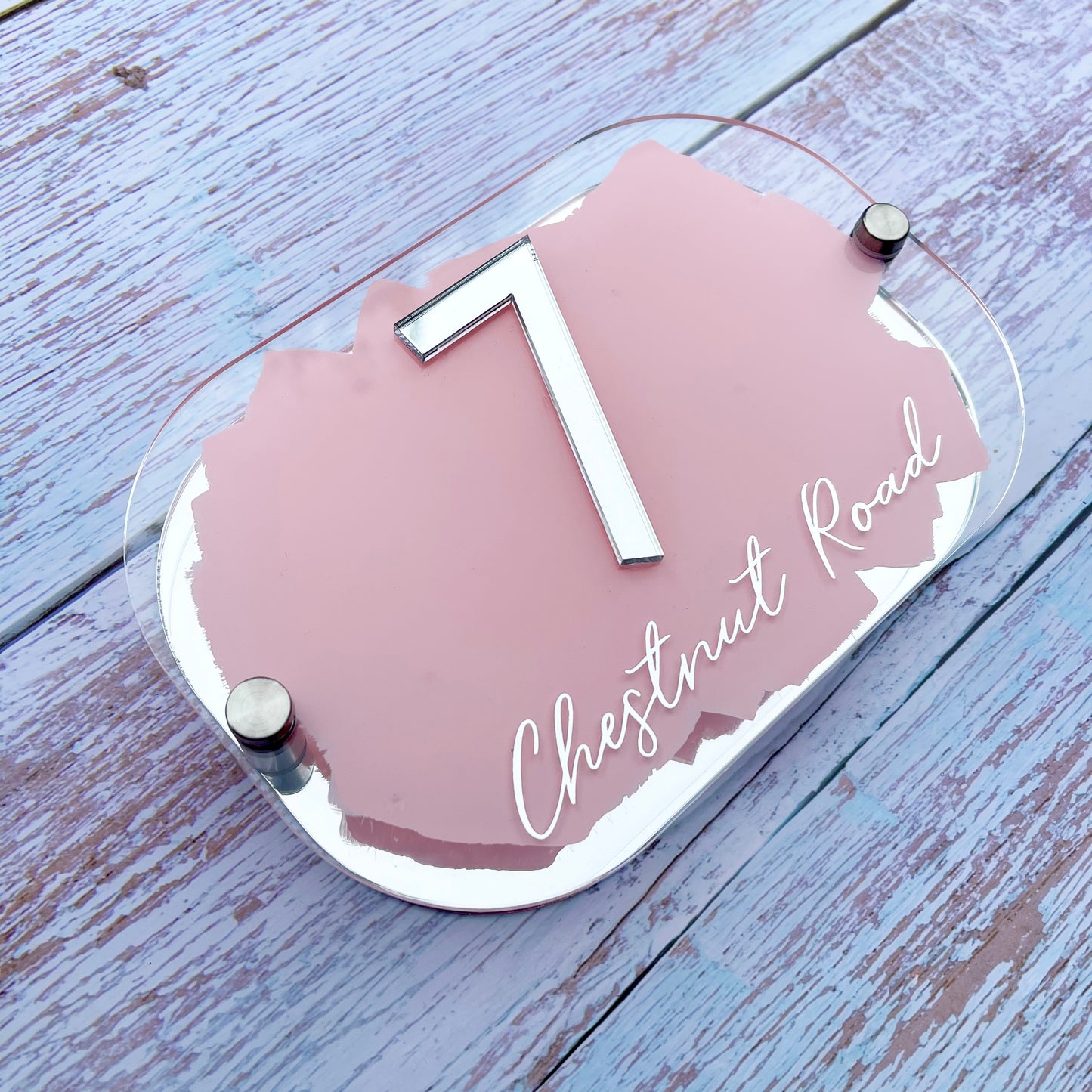 Blush Pink House Sign, custom address plaque