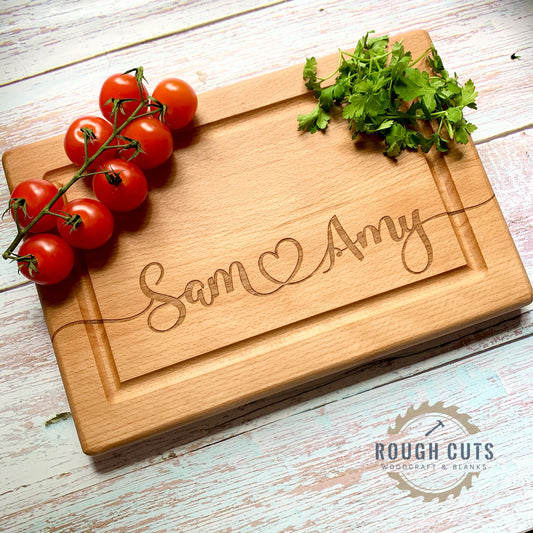 Couples Cutting Board, personalised chopping board