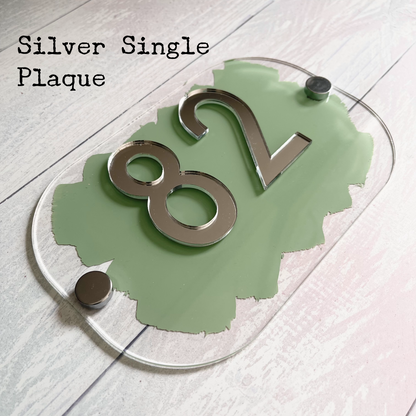 Sage Green House Sign, custom address plaque