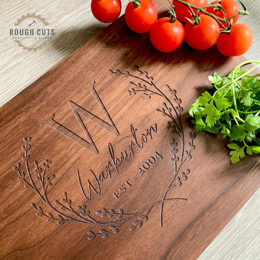 Monogram Cutting Board, personalised Family chopping board