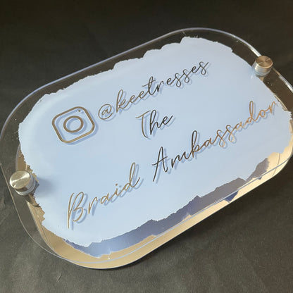 Powder Blue House Sign, custom address plaque